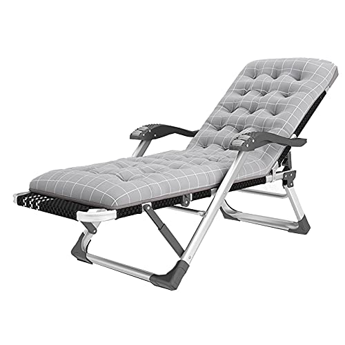 GSKXHDD Liegestuhl-Liegestuhl, zusammenklappbares Einzelbett für die Mittagspause, Verstellbarer Lounge-Sessel mit Rückenlehne für zu Hause, tragbare Multifunktions-Strand-Sonnenliege, mit Wattepads von GSKXHDD