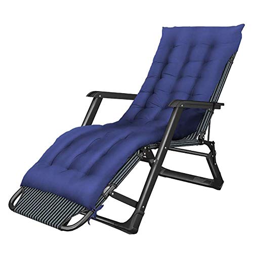 GSKXHDD Übergroße Terrassen-Liegestühle mit Kissen für schwere Menschen, zusammenklappbarer tragbarer Campingstuhl für Strand, Terrasse, Rasen, Tragkraft: 200 kg Independence von GSKXHDD
