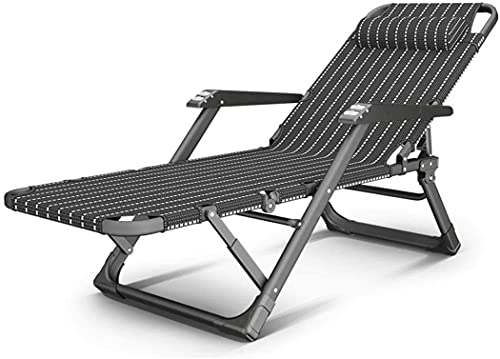 Klappbarer Lounge-Stuhl, robuster Klappstuhl, Schwerelosigkeit, Sonnenliege, Liegestuhl, Liegestühle, wasserdicht und verstellbar, für Strand, Terrasse, Gartenmöbel, Camping, Outdoor, Büro, Grau von GSKXHDD