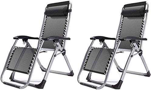 Leichte Sonnenliege, faltbare Gartenstühle, 2er-Set, Zero-Gravity-Stuhl, Liegestuhl, Sonnenliegen, klappbarer Lounge-Stuhl, Büro-Mittagspause, Liegestühle mit Rückenlehne, klappbarer Liegestuhl, Beac von GSKXHDD