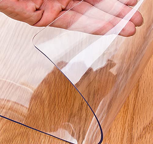 GSPURS PVC Tischabdeckung Tischschutzfolie Transparente Folie Schutzfolie für wasserdicht Lackierten und Glasoberflächen Hochglanz Tischfolie für Küche und Büro(Color:1.5mm,Size:80x120cm) von GSPURS