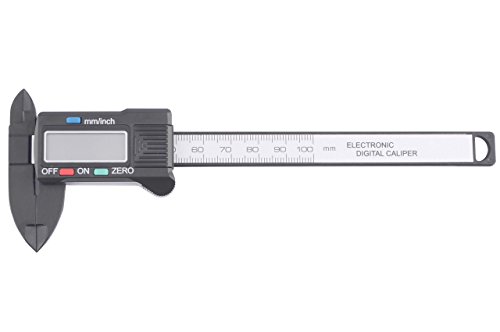 GSR Schieblehre Digital oder Analog 100/150mm 4 o.6 Zoll für Außen und Innen- und Tiefmaß, mit LCD Display (Digitale Schieblehre Schwarz 100 mm / 4 Zoll) von GSR
