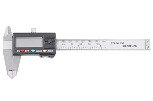 GSR Schieblehre Digital oder Analog 100/150mm 4 o.6 Zoll für Außen und Innen- und Tiefmaß, mit LCD Display (Digitale Schieblehre Silber/Schwarz 100 mm / 4Zoll) von GSR