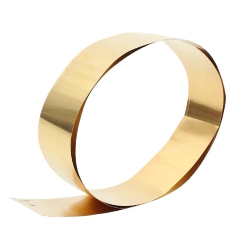 0,5 m langes Messingfolienblech – flache Messingplatte, Dicke 0,1–0,3 mm, ausgezeichnete Plastizität und Verarbeitbarkeit, 1 Stück(0.3x50mm) von GSUNLEO