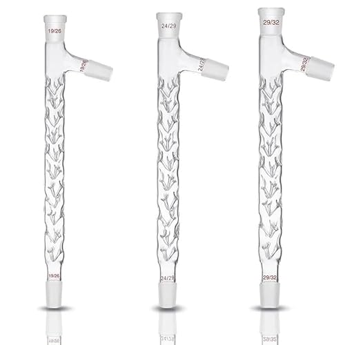 1 Stück POMEX 250 mm stachelförmiges Destillierrohr mit Abzweigstopfen | 19/24/29-Verbindung | Fraktionierrohr for den Laborgebrauch(250mm Joint 19-26) von GSUNLEO