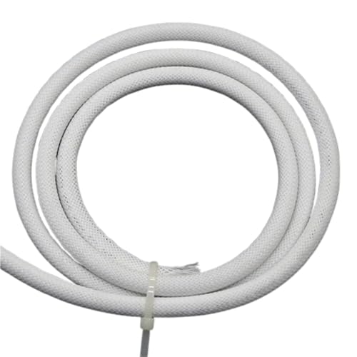 1 Stück hochdichte weiße PET-Geflechthüllen – isolierte Schlangenhaut-Kabelummantelung – feuerfeste Fiberglashülle(2MMx5 M) von GSUNLEO