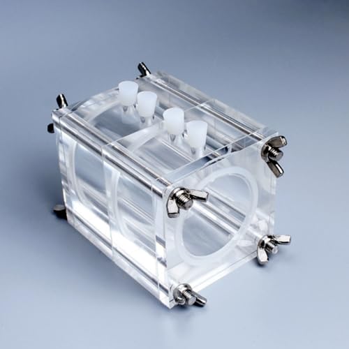1 Stück hochtransparente Brennstoffzellenkartuschen aus Acryl – anpassbare elektrochemische Zelle mit 304-Flanschmuttern(100ml: 50ml-50ml) von GSUNLEO