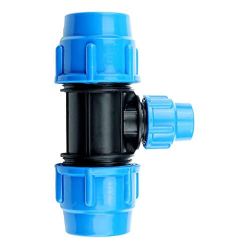 GSUNLEO 1 Stück PE-T-Wasseradapter – 3-Wege-Anschlussklemme for PE/MDPE-Rohre – langlebige Kunststoff-Rohrverschraubung(Blue,40x32x40mm) von GSUNLEO