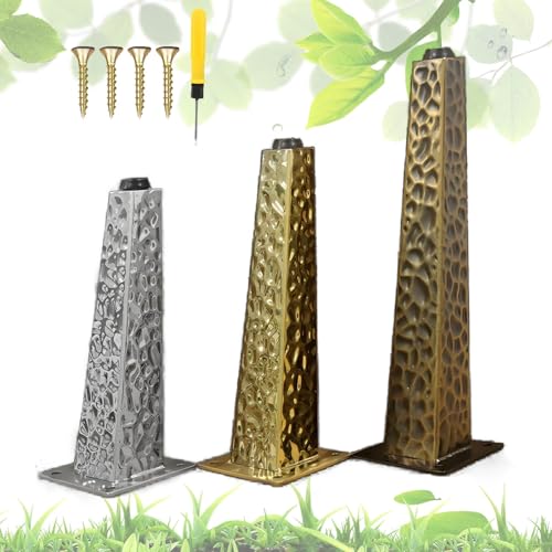 GSUNLEO 4 Stück Möbelbeine, verstellbare Beine aus Edelstahl, 12–30 cm, Schrauben for Schreibtisch, Stuhl, Kommode, Bett und Schrank(Gold,40cm/15.75inch) von GSUNLEO