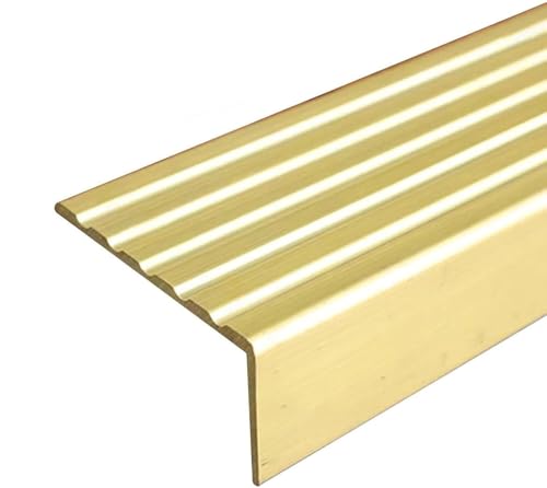 GSUNLEO L-förmiger, Rutschfester Treppenkantenschutz aus Messing – langlebiger Treppenkantenschutz for sichere Übergänge im Innen- und Außenbereich(38x18mm(1.5"x0.71")) von GSUNLEO
