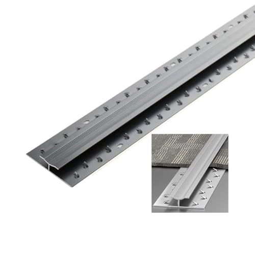 GSUNLEO Langlebige Bodenübergangsleiste aus Aluminium – rutschfeste Übergangsleiste zwischen Teppich und Fliesen for den Einsatz im Büro und Hotel(Gray,L0.9m/3ft) von GSUNLEO