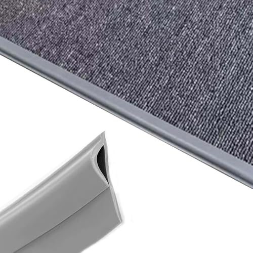 GSUNLEO Robuste, Selbstklebende Bodenübergangsleiste – extra Lange PVC-Kantenleiste for Glatte Übergänge von Teppich zu Fliesen/Holz(Gray,Length 4m(13.1ft)) von GSUNLEO