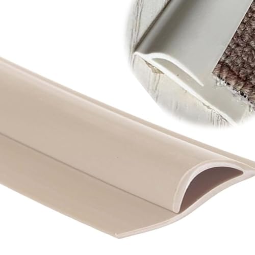 GSUNLEO Selbstklebende PVC-Übergangsleiste for Teppich und Fliesen – langlebige Kantenleiste for einen glatten Bodenübergang, anpassbare Größe for stark frequentierte Bereiche(Beige,Length 2m(6.5ft)) von GSUNLEO
