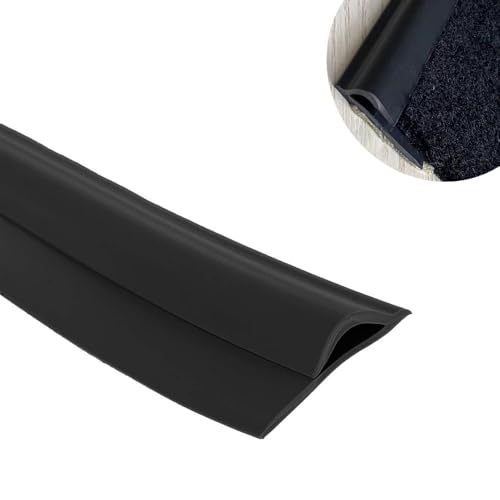 GSUNLEO Selbstklebende PVC-Übergangsleiste for Teppich und Fliesen – langlebige Kantenleiste for einen glatten Bodenübergang, anpassbare Größe for stark frequentierte Bereiche(Black,Length 12m(39ft)) von GSUNLEO
