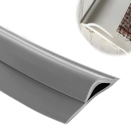 GSUNLEO Selbstklebende PVC-Übergangsleiste for Teppich und Fliesen – langlebige Kantenleiste for einen glatten Bodenübergang, anpassbare Größe for stark frequentierte Bereiche(Gray,Length 3.0m(10ft)) von GSUNLEO