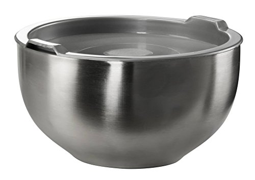 GSW Stahlwaren GmbH Thermo-Rührschüssel mit Deckel, 18 x 13 cm, 4.2 L, Edelstahl, silber, 30 x 26 x 13 cm von GSW