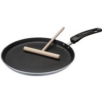 Crepe-Pfanne mit Teigverteiler 26cm grau/schwarz von GSW