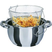 Frittiertopf 3 l Ø22cm Edelstahl mit Glasdeckel und Frittiereinsatz Frittiertopf 3 l Ø22cm Edelstahl mit Glasdeckel und Frittiereinsatz von GSW