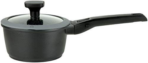 GSW 167871 Stielkasserolle Easy Click 16cm mit Glasdeckel und abnehmbarem Griff, Aluminium, Kunststoff, Glas, Silikon, 1.4 liters, schwarz GSW 167871 Stielkasserolle Easy Click 16cm mit Glasdeckel und abnehmbarem Griff, Aluminium, Kunststoff, Glas, Silikon, 1.4 liters, schwarz von GSW