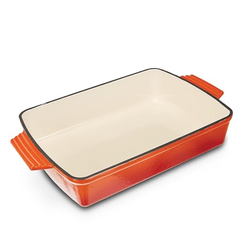 GSW 718363 Orange Shadow Auflaufform, Gusseisen, orange/creme - 28,5 x 20 cm von GSW