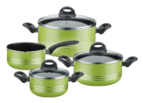 GSW 800396 Milano Topf-Set 4-teilig grün, Aluminium, 24 cm, 7-Einheiten von GSW