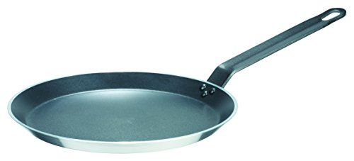 GSW 860925 Gastro traditionell Lyoner Alu Crepe-Pfanne 26cm, Aluminium, Silber/schwarz, 26 cm von GSW