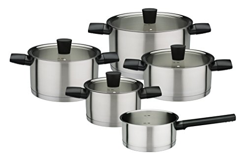 GSW 900195 NOVERO Topf-Set 5-teilig, Edelstahl, Silber, 24 cm, 9-Einheiten von GSW