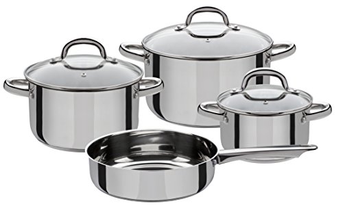 GSW 990042 Montreal Topf-Set 4-teilig, Edelstahl, Silber, 24 cm, 7-Einheiten, 38 x 25,5 x 15,5 cm von GSW