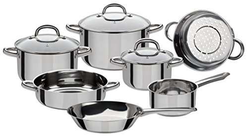 GSW 990097 Montreal Topf-Set 10-teilig, Edelstahl, Silber, 24 cm, Einheiten, 38 x 25.5 x 15.5 cm von GSW