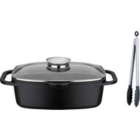 GSW Bräter "Gourmet Grantit" Aluminiumguss Set, 2 Stk. tlg. Induktion, 6 Liter, inkl. Servierzange von GSW