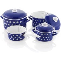 Kochtopf-Set Pünktchen 7-tlg. blau/weiß von GSW