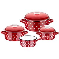 Kochtopf-Set Pünktchen 7-tlg. rot/weiß von GSW