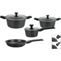 GSW Topf-Set "Easy Click", Aluminiumguss, (Set, 7 tlg., Kochtopf 20/24 cm, 1 Stielkasserolle 16 cm, 1 Bratpfanne 24 cm), Induktion von GSW