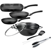 GSW Topf-Set "Gourmet Granit", Gusseisen, (Set, 6 tlg., 1x Bratpfanne Ø 20/24 cm, 1x Grillpfanne 28 x 28 cm, 1x Wok Ø 32 cm) von GSW