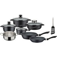 GSW Topf-Set "Gourmet Granit", Aluminiumguss, (Set, 12 tlg., Kochtopf 20/24, Stieltopf 16, Pfanne 20/24, Bräter, Dampfeinsatz) von GSW