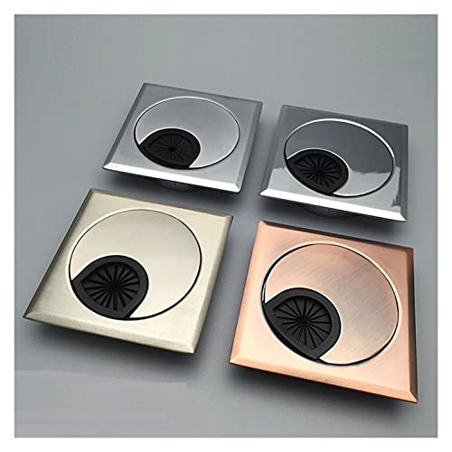 GSXLZ 2 Teile/los Quadrat 60mm Zinklegierung PC Computer Schreibtisch Tischtuch Tülle Tülle Kabelauslauf Aufgeräumte Drahtlochabdeckung Kabeldurchführung 951 (Color : Silver) von GSXLZ