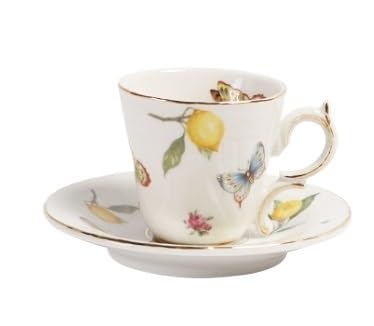 GSXLZ Kaffeetassen 1pc Tassen Tee-Set Teetasse und Untertassen Set, Keramikbecher Kaffeetasse Set Dessertteller(100ML) von GSXLZ