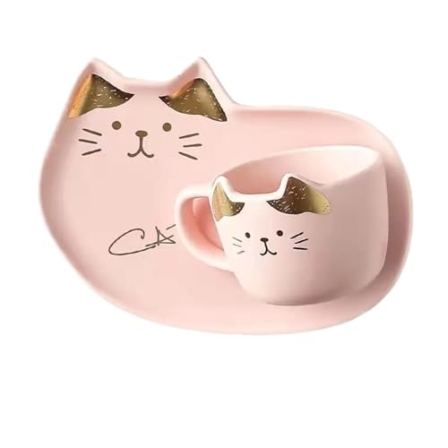 GSXLZ Kaffeetassen 200ML Keramik Tassen Kaffee Tassen Gericht Set Mit Tablett Und Löffel Nette Restaurant Nachmittag Tee(Color7) von GSXLZ