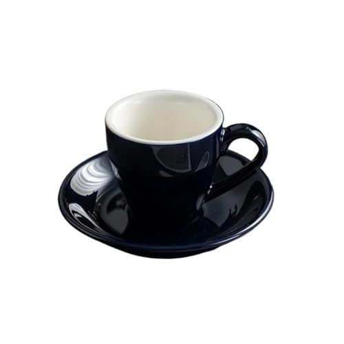 GSXLZ Kaffeetassen 80ML Keramik Kaffeetasse Set Nachmittagstee Tassen und Teller Becher Keramik Kaffeetasse(Blue 2) von GSXLZ
