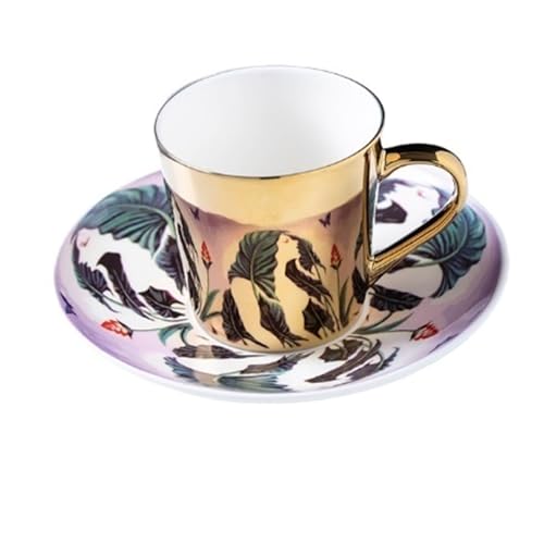 GSXLZ Kaffeetassen Kaffeebecher Keramik Kaffeetasse und Untertasse Set Lustige Tassen(90ML,Color-5) von GSXLZ