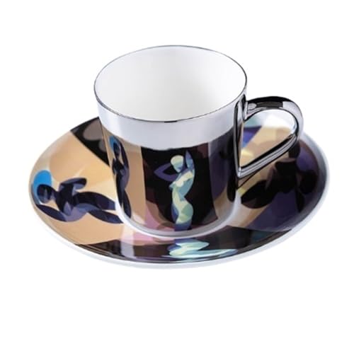 GSXLZ Kaffeetassen Kaffeebecher Keramik Kaffeetasse und Untertasse Set Lustige Tassen(90ML,Color-6) von GSXLZ