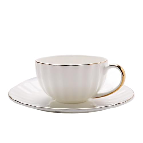 GSXLZ Kaffeetassen Kaffeetasse und Teller Keramiktasse Nachmittagstee Keramiktasse Teller Teebecher(Color1) von GSXLZ