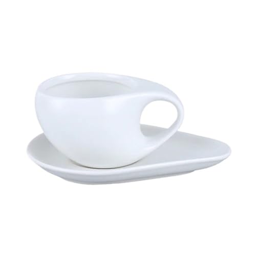 GSXLZ Kaffeetassen Kaffeetasse und Untertasse Set Keramik Pure White Milch Teetasse(Style 15) von GSXLZ