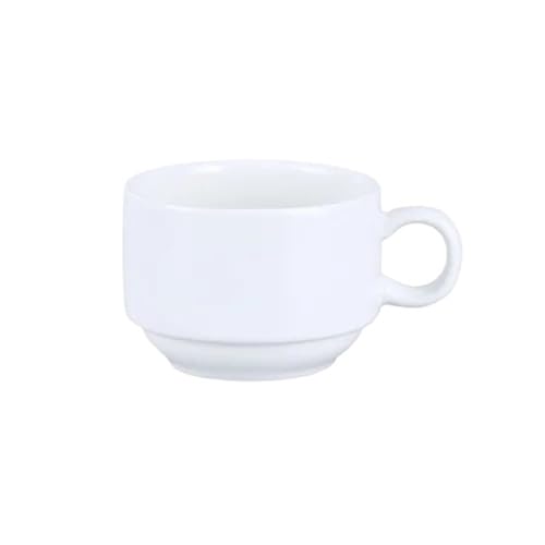 GSXLZ Kaffeetassen Kaffeetasse und Untertasse Set Keramik Pure White Milch Teetasse(Style 2) von GSXLZ