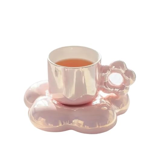 GSXLZ Kaffeetassen Kaffeetasse und Untertasse Teller Keramikbecher Nachmittagstee-Set Trinkbecher(Color-07) von GSXLZ