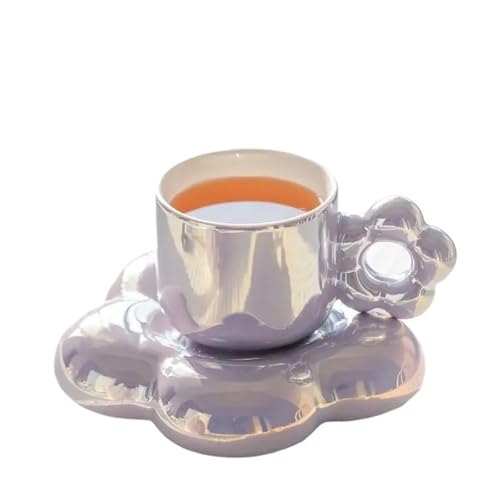 GSXLZ Kaffeetassen Kaffeetasse und Untertasse Teller Keramikbecher Nachmittagstee-Set Trinkbecher(Color-08) von GSXLZ