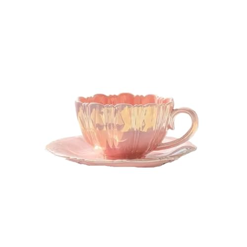 GSXLZ Kaffeetassen Kaffeetasse und Untertasse Teller Keramikbecher Nachmittagstee-Set Trinkbecher(Color-10) von GSXLZ