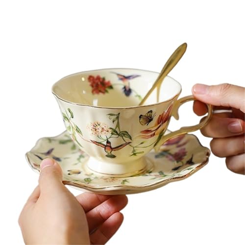 GSXLZ Kaffeetassen Kaffeetassen und Teller Keramiktasse Haushaltsnachmittagsteebecher von GSXLZ
