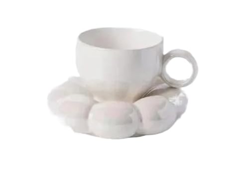 GSXLZ Kaffeetassen Keramik Kaffeetasse Kaffeebecher Mit Keramik Set Tasse Becher Tischdekoration(White) von GSXLZ
