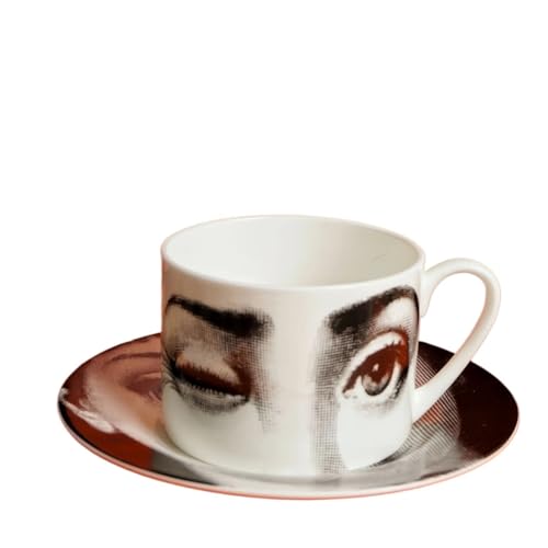 GSXLZ Kaffeetassen Keramik Kaffeetasse und Untertasse Set Büro Nachmittagstee Tasse Kreative Kaffeetasse(Color1) von GSXLZ